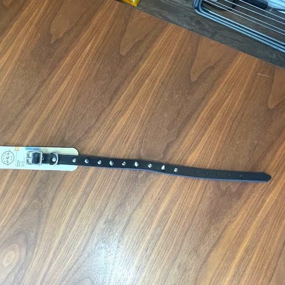 NWT Studded Black Leather Dog Collar 12-15 In (S) - Picture 3 of 5